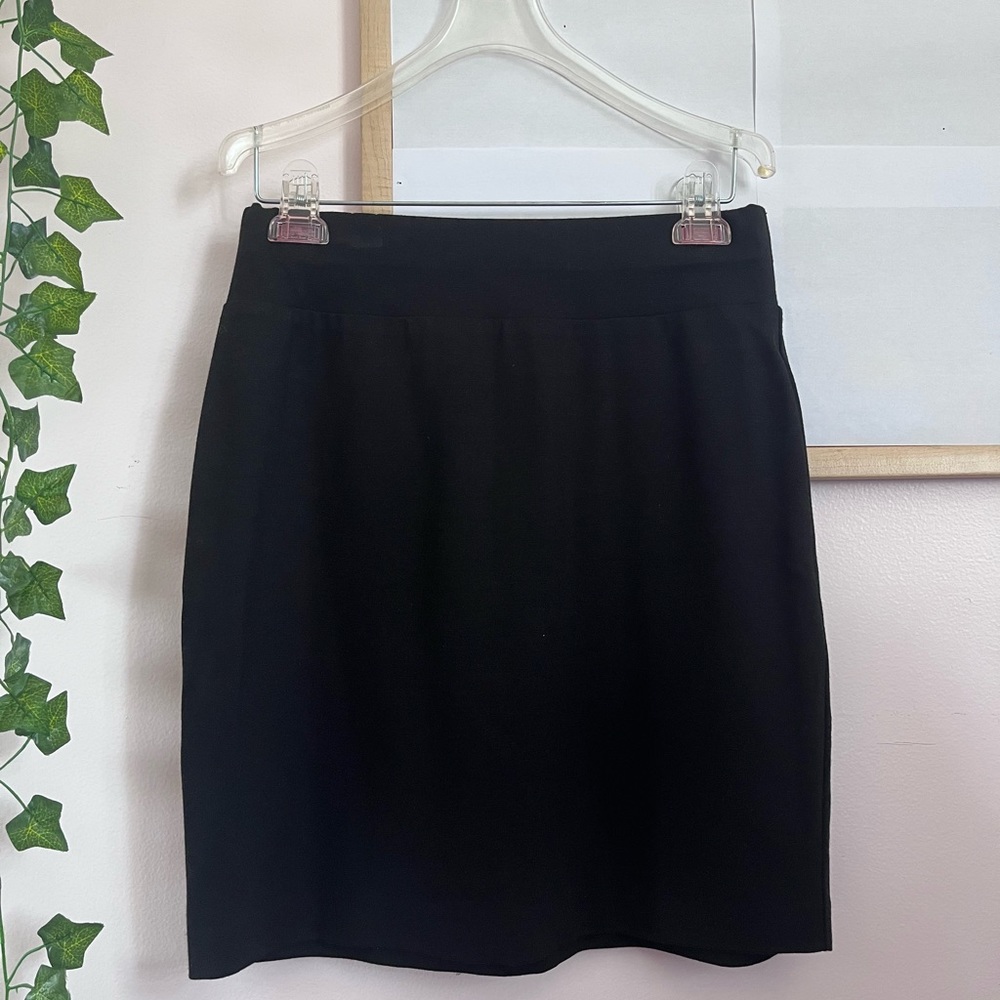 Emaline Petite Black Professional Pencil Skirt